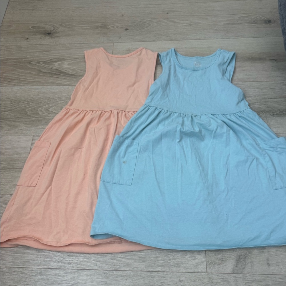 Wonder Nation Peach and Blue Casual Dresses
